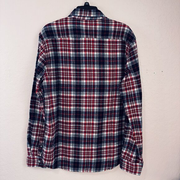 Sonoma Supersoft Flannel Shirt NEW Mens Medium Blue Red Plaid Pockets Button Up - Picture 3 of 8
